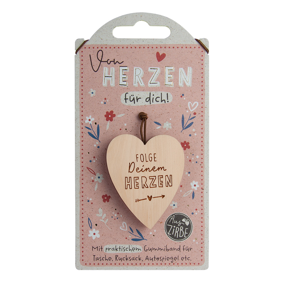 LovelyHearts - Herz aus Zirbe: "Folge deinem..."