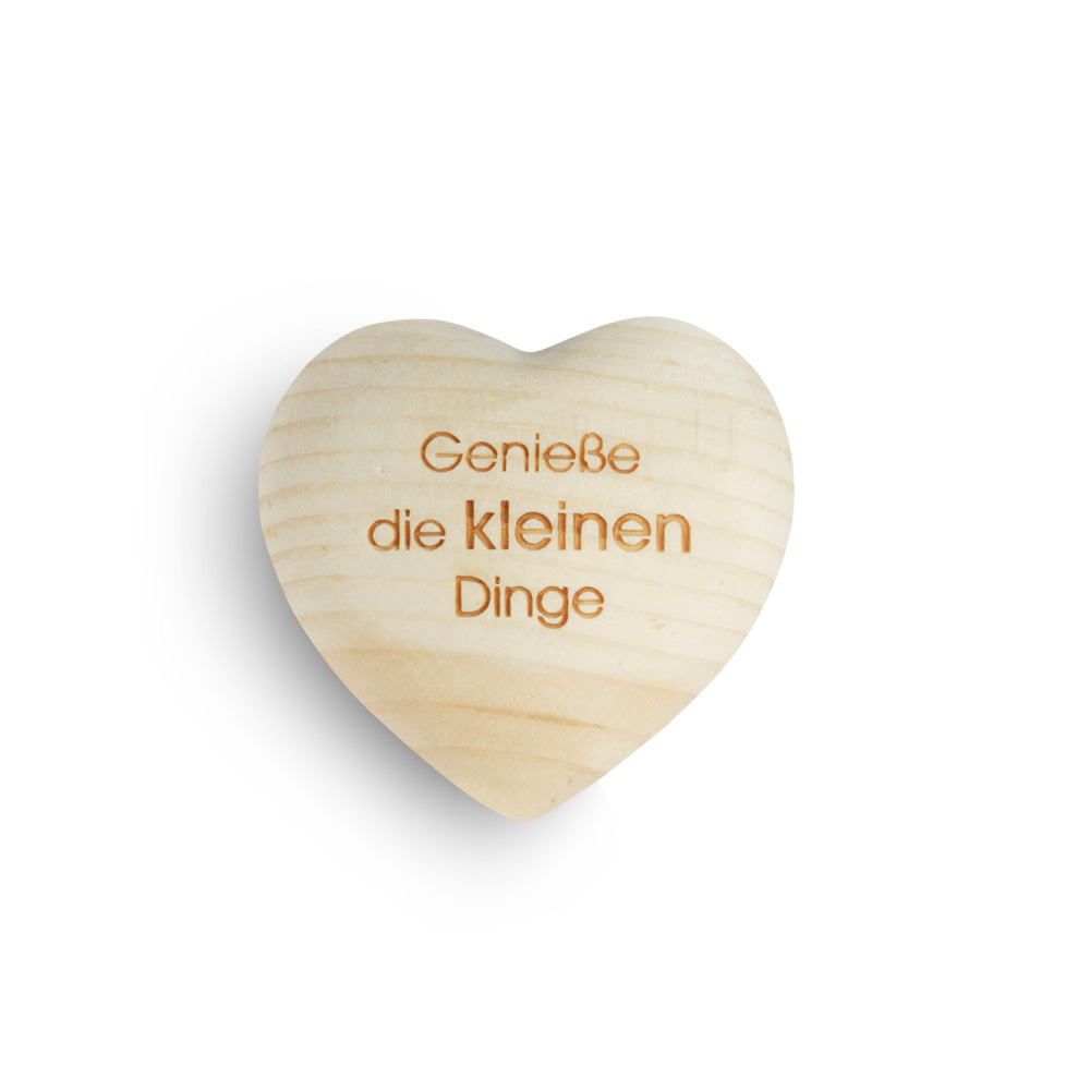 Zirbenholzherz "Genieße die kleinen Dinge"