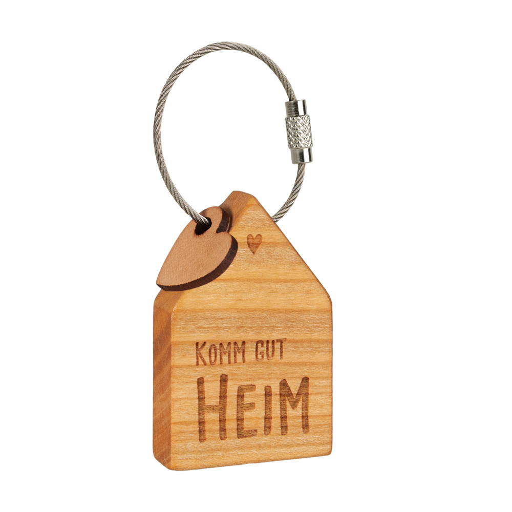 Schlüsselanhänger: Haus "Komm gut heim"