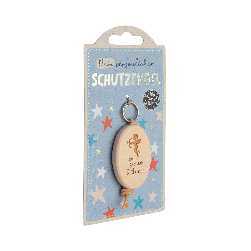 LuckyKeys: Oval "Ich geb auf Dich acht"