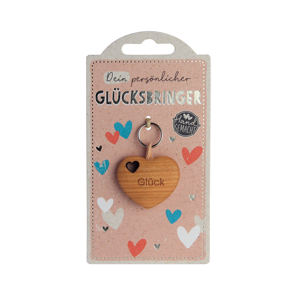 LuckyKeys: Herz flach mit Ausschnitt "Glück"